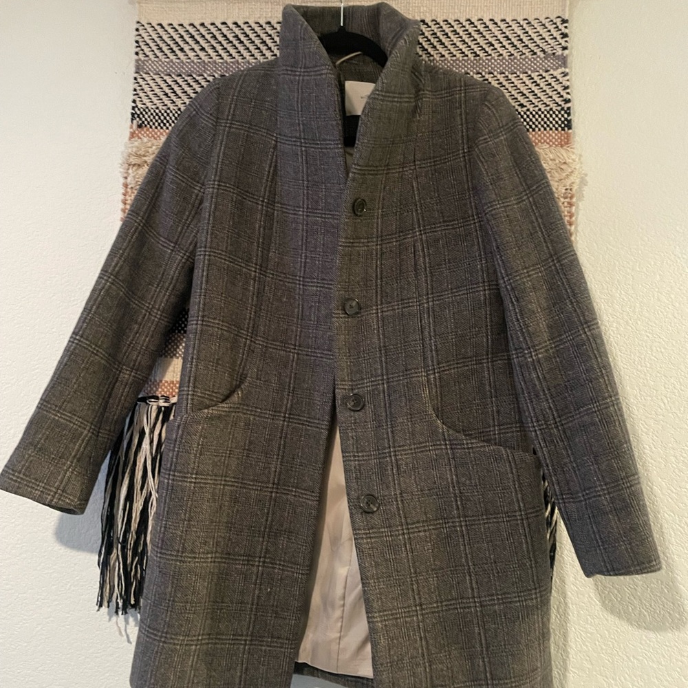Wilfred Cocoon Plaid Button-Up Coat